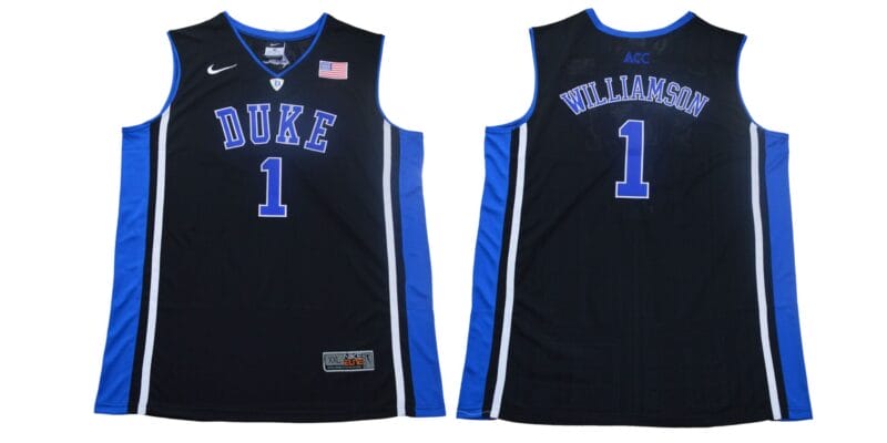 Zion Williamson Jersey #1 Duke Blue Devils Basketball NCAA Basketball Black Elite