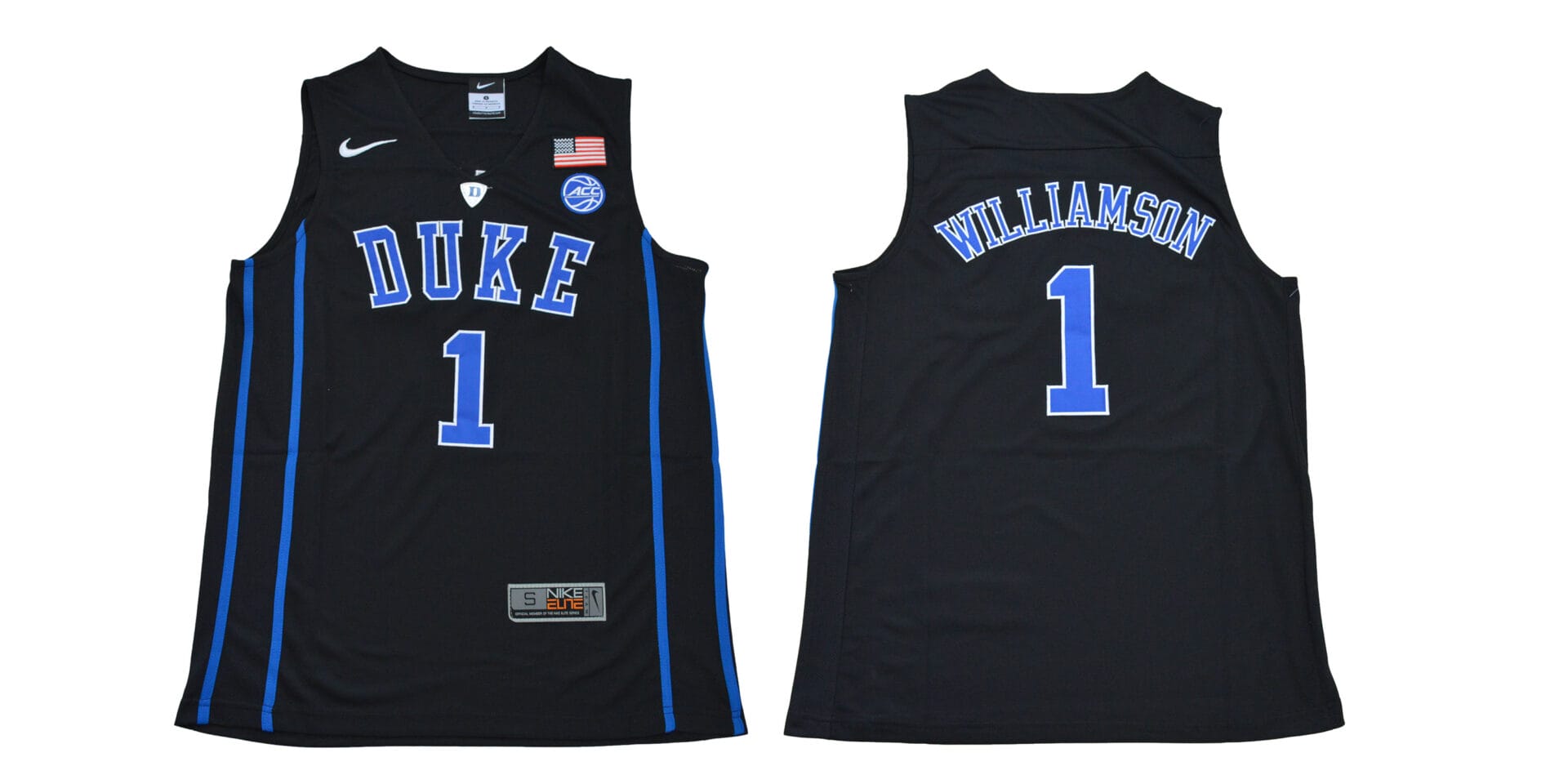 Zion Williamson Jersey #1 Duke Blue Devils Basketball NCAA Basketball Black