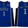 Zion Williamson Jersey #1 Duke Blue Devils Basketball NCAA Basketball Blue Elite