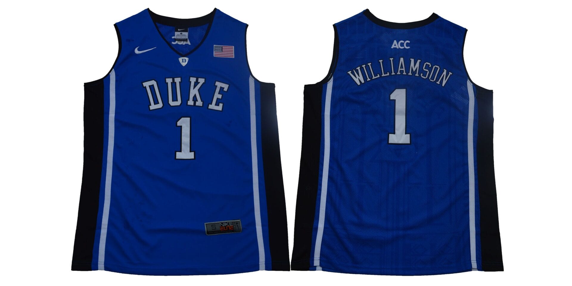 Zion Williamson Jersey #1 Duke Blue Devils Basketball NCAA Basketball Blue Elite