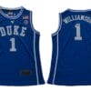 Zion Williamson Jersey #1 Duke Blue Devils Basketball NCAA Basketball Blue Round Neck