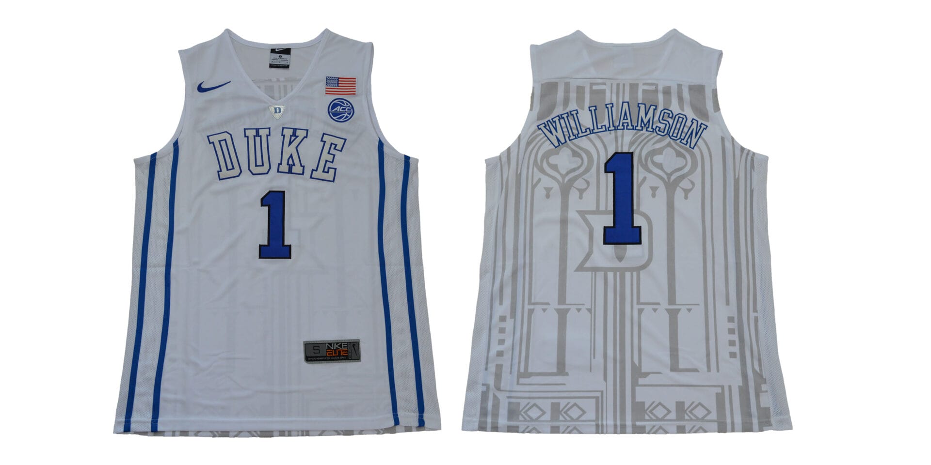 Zion Williamson Jersey #1 Duke Blue Devils Basketball NCAA Basketball New White