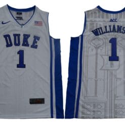 Zion Williamson Jersey #1 Duke Blue Devils Basketball NCAA Basketball White Elite
