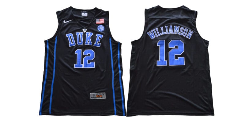 Williamson Jersey #12 Duke Blue Devils Basketball NCAA Basketball Black