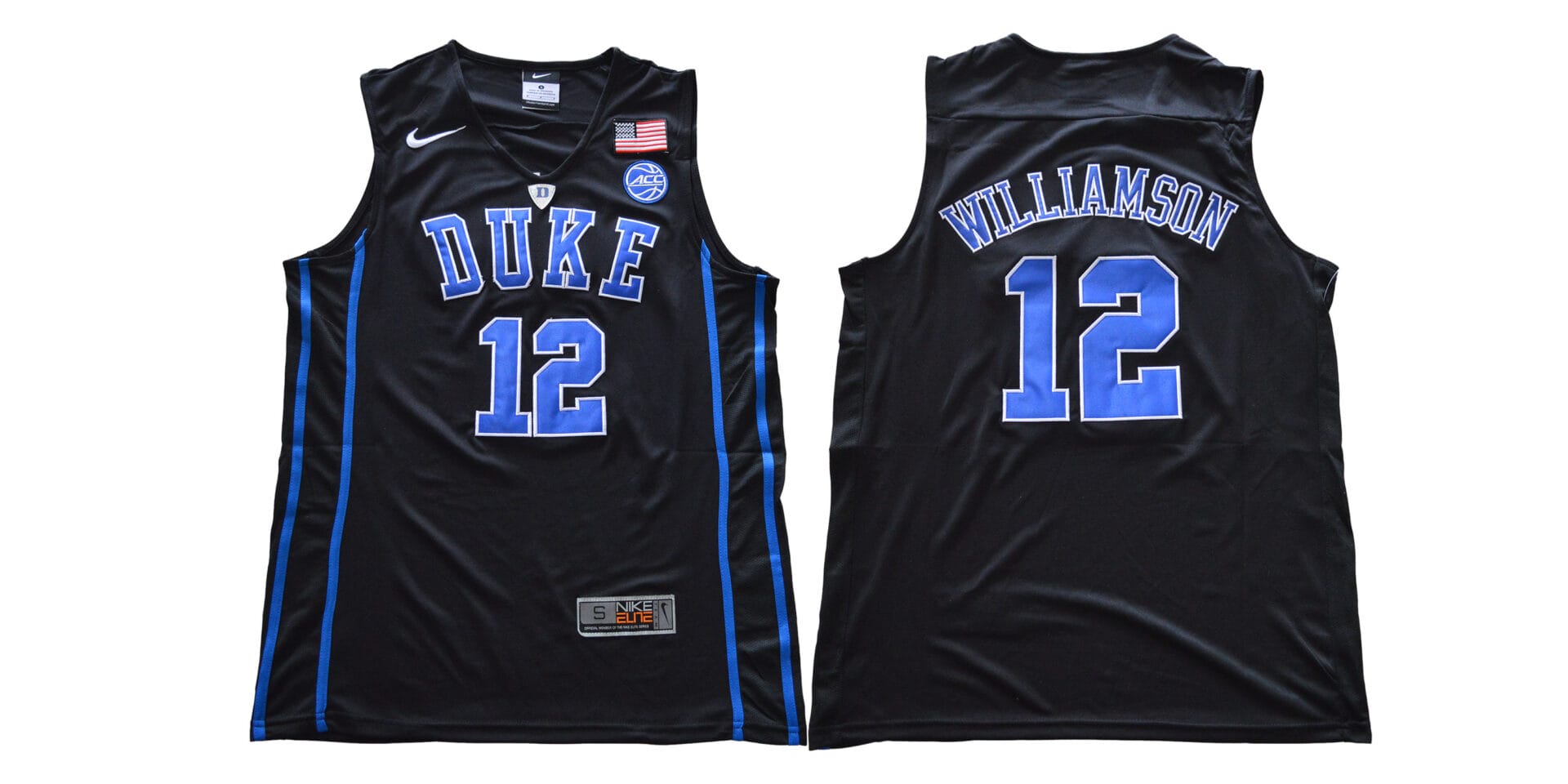 Williamson Jersey #12 Duke Blue Devils Basketball NCAA Basketball Black