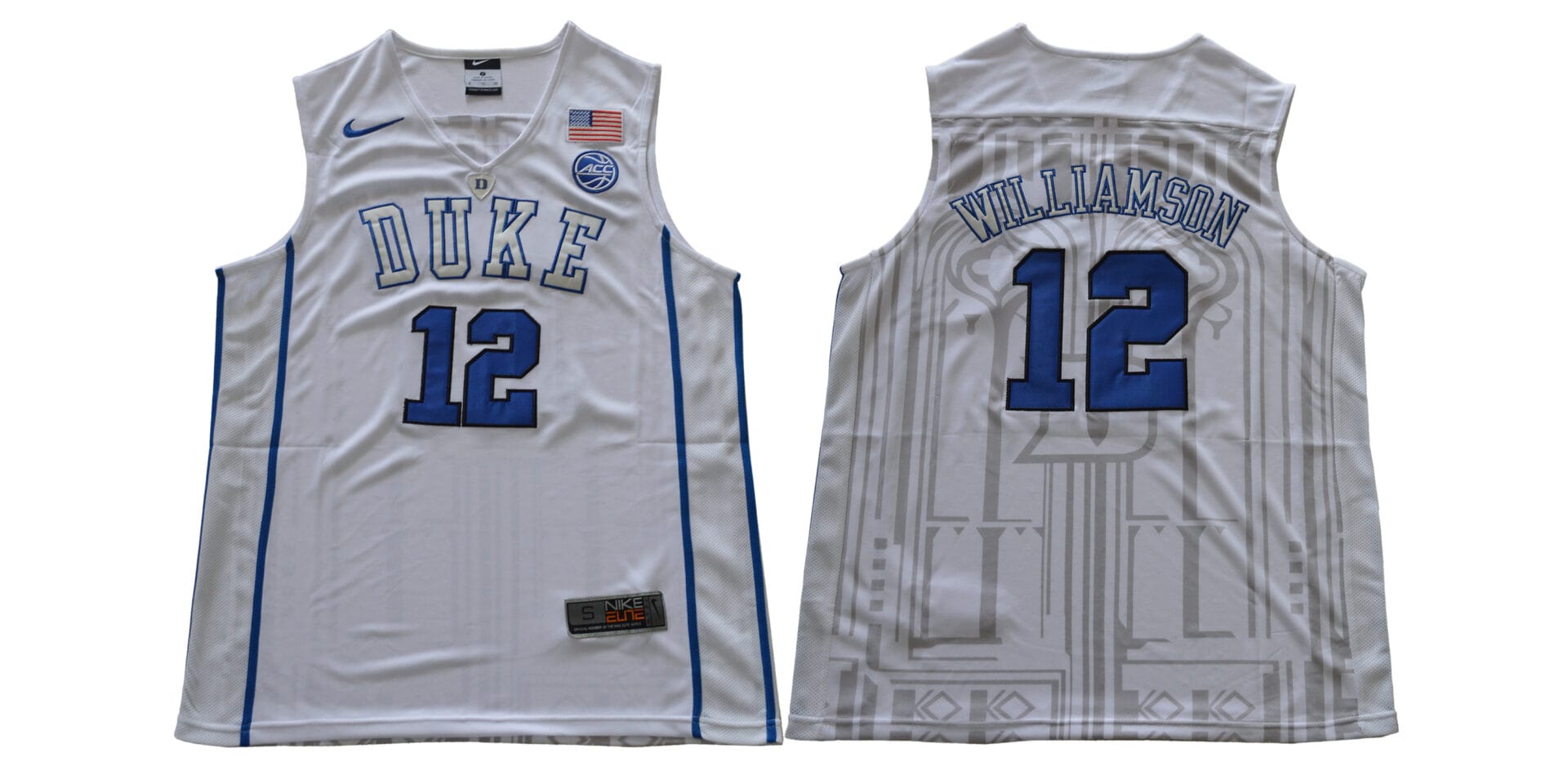 Williamson Jersey #12 Duke Blue Devils Basketball NCAA Basketball White