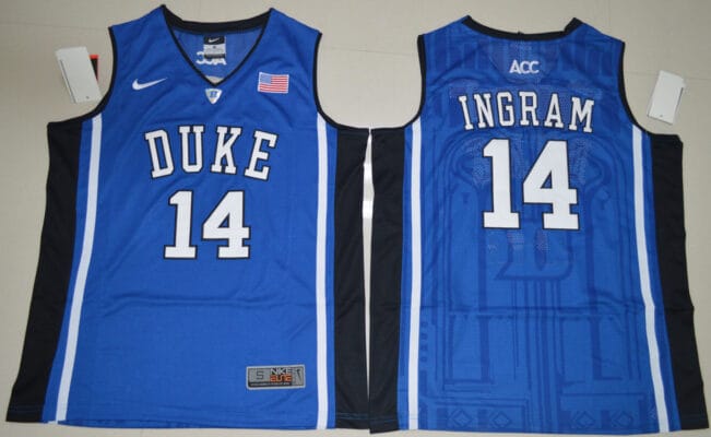 Brandon Ingram Jersey #14 Duke Blue Devils Basketball NCAA Basketball Blue Elite