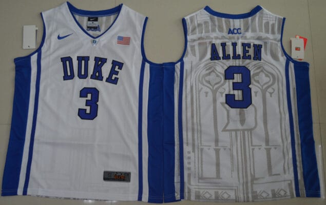 Garyson Allen Jersey #3 Duke Blue Devils Basketball NCAA Basketball White Elite