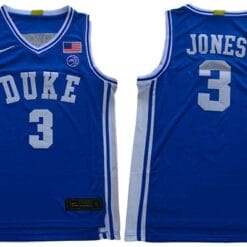 Tre Jones Jersey #3 Duke Blue Devils Basketball NCAA Basketball Blue