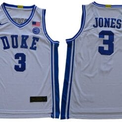 Tre Jones Jersey #3 Duke Blue Devils Basketball NCAA Basketball New White
