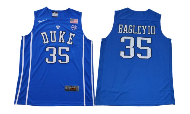 Marvin Bagley III Jersey #35 Duke Blue Devils Basketball NCAA Basketball Blue V-neck