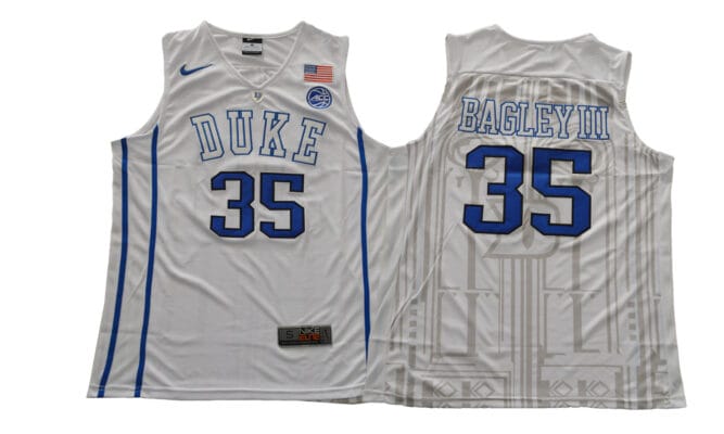 Marvin Bagley III Jersey #35 Duke Blue Devils Basketball NCAA Basketball White