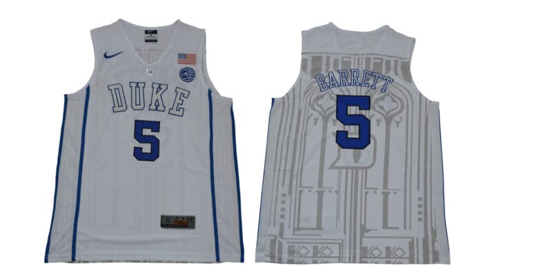 RJ Barrett Jersey #5 Duke Blue Devils Basketball NCAA Basketball New White