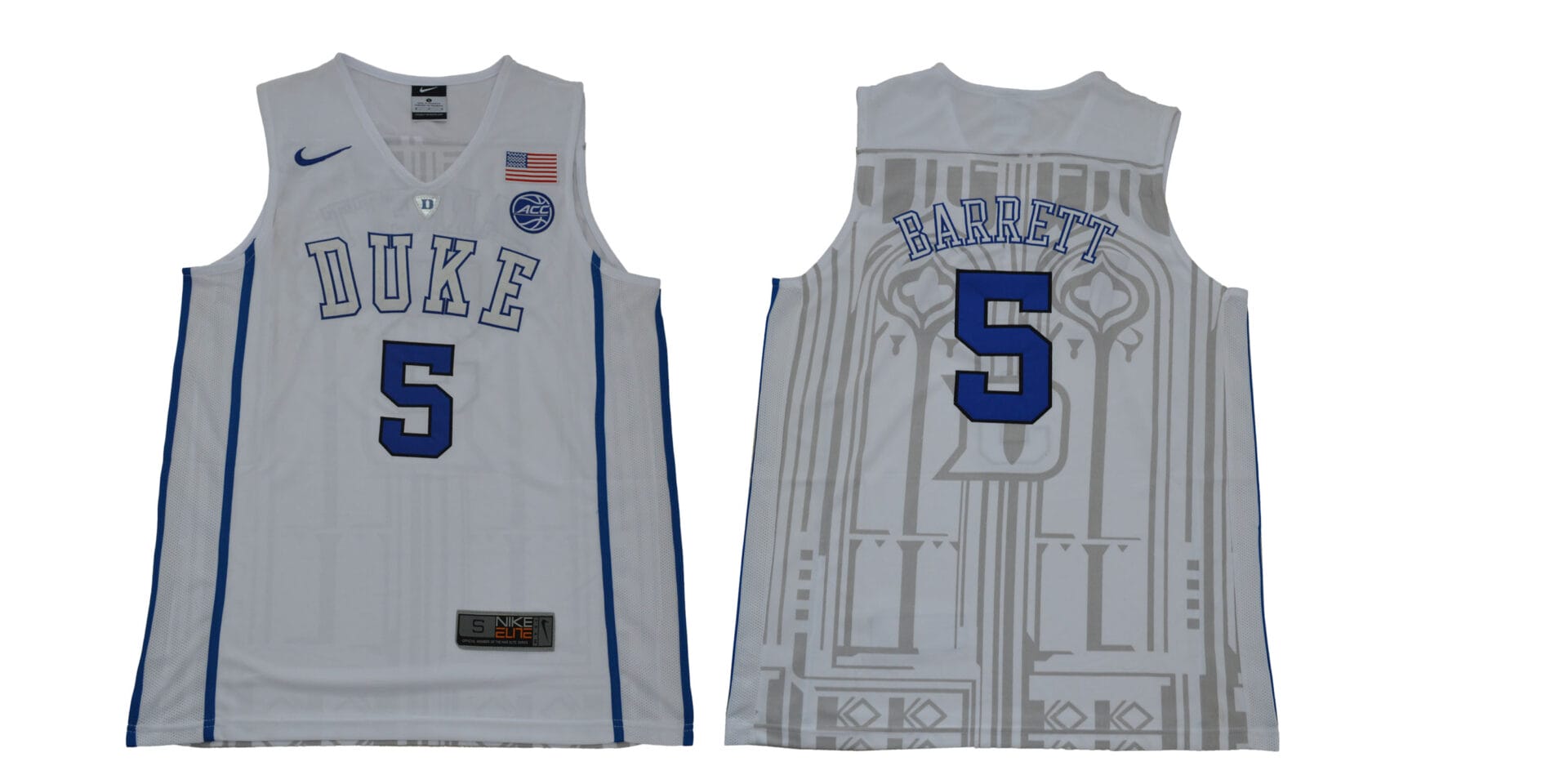 RJ Barrett Jersey #5 Duke Blue Devils Basketball NCAA Basketball New White