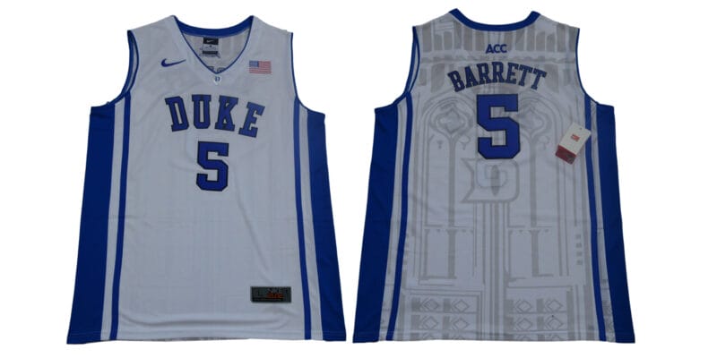 RJ Barrett Jersey #5 Duke Blue Devils Basketball NCAA Basketball White Elite
