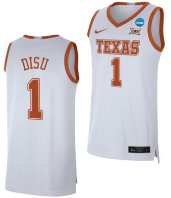 Dylan Disu Jersey #1 Texas Longhorns College Basketball 2023 NCAA March Madness White