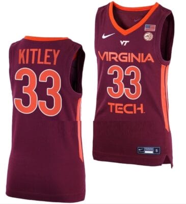 Elizabeth Kitley Jersey Virginia Tech Hokies College Basketball Replica Maroon #33