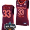 Elizabeth Kitley Jersey Virginia Tech Hokies College Basketball 2023 NCAA Final Four Maroon #33