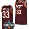 Elizabeth Kitley Jersey #33 Virginia Tech Hokies College Basketball 2023 NCAA March Madness Final Four Maroon