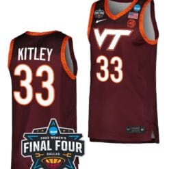 Elizabeth Kitley Jersey #33 Virginia Tech Hokies College Basketball 2023 NCAA March Madness Final Four Maroon