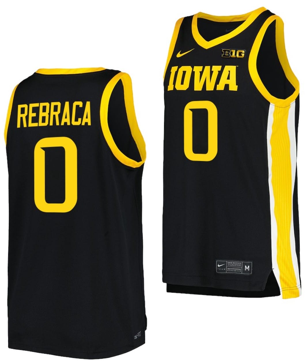 Filip Rebraca Jersey Iowa Hawkeyes College Basketball Black #0