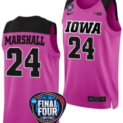 Gabbie Marshall Jersey #24 Iowa Hawkeyes Basketball 2024 NCAA March Madness Final Four Pink