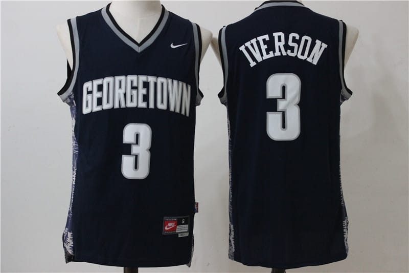 Allen Iverson Jersey #3 Georgetown Hoyas NCAA Basketball Black