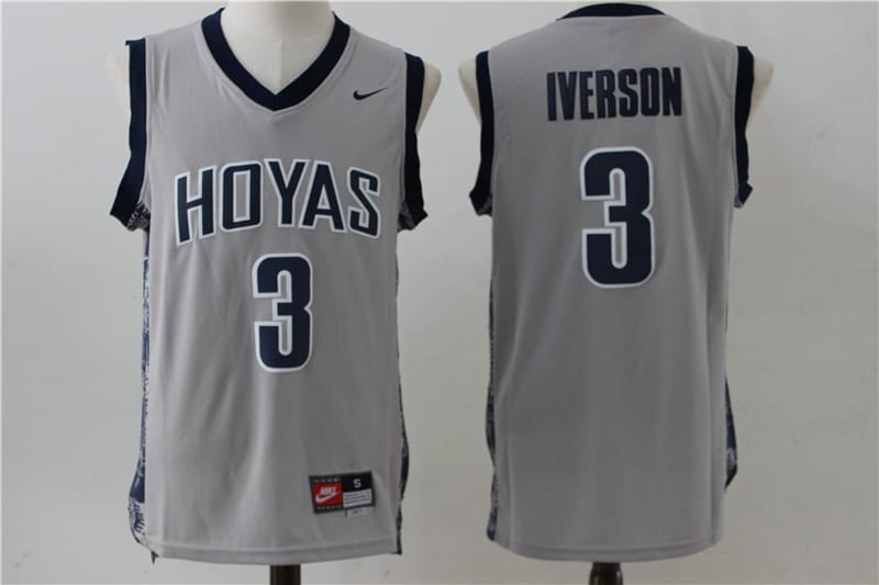 Allen Iverson Jersey #3 Georgetown Hoyas NCAA Basketball Gray