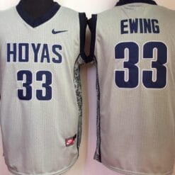 Patrick Ewing Jersey #33 Georgetown Hoyas NCAA Basketball White Gray