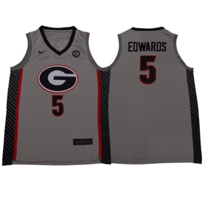 Anthony Edwards #5 Jersey Georgia Bulldogs NCAA Basketball Grey