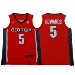 Anthony Edwards Jersey #5 Georgia Bulldogs NCAA Basketball Red