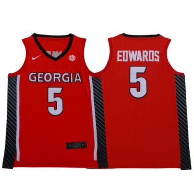Anthony Edwards Jersey #5 Georgia Bulldogs NCAA Basketball Red