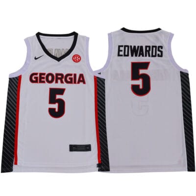 Anthony Edwards Jersey #5 Georgia Bulldogs NCAA Basketball Black White