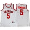 Anthony Edwards Jersey #5 Georgia Bulldogs NCAA Basketball White