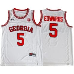 Anthony Edwards Jersey #5 Georgia Bulldogs NCAA Basketball White