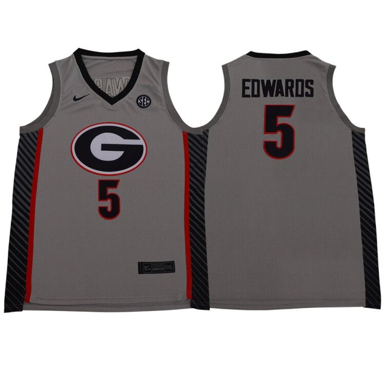 Anthony Edwards #5 Jersey Georgia Bulldogs NCAA Basketball Grey