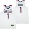Jalen Suggs Jersey #1 Gonzaga Bulldogs NCAA Basketball White