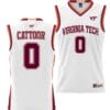 Hunter Cattoor Jersey Virginia Tech Hokies College Basketball NIL Pick-A-Player White #0
