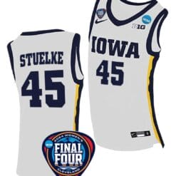 Hannah Stuelke Jersey #45 Iowa Hawkeyes Basketball 2024 NCAA March Madness Final Four White