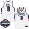 Hassan Diarra Jersey #10 UConn Huskies 2024 NCAA Basketball National Champions White