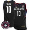 Hassan Diarra Jersey #10 UConn Huskies Basketball 2024 Back To Back Champions Patch Black