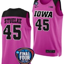 Hannah Stuelke Jersey #45 Iowa Hawkeyes Basketball 2024 NCAA March Madness Final Four Pink