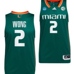 Isaiah Wong Jersey #2 Miami Hurricanes 2023 NCAA March Madness Green College Basketball