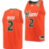 Isaiah Wong Jersey Miami Hurricanes College Basketball Reverse Retro Orange #2