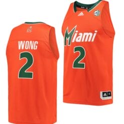 Isaiah Wong Jersey Miami Hurricanes College Basketball Reverse Retro Orange #2