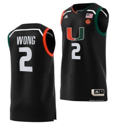 Isaiah Wong Jersey Miami Hurricanes College Basketball Swingman Black #2