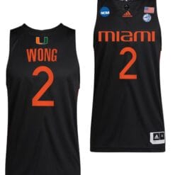 Isaiah Wong Jersey #2 Miami Hurricanes College Basketball 2022 NCAA March Madness Sweet Black