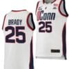 Ice Brady Jersey UConn Huskies College Basketball White Replica #25