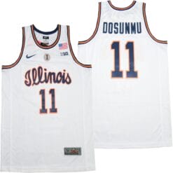Ayo Dosunmu Jersey #11 Illinois Fighting Illini NCAA Basketball White