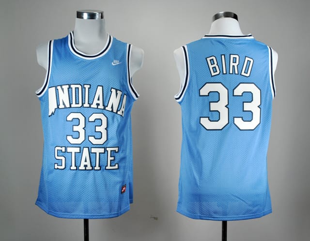 Larry Bird Jersey #33 Indiana State Sycamores NCAA Basketball Indigo